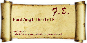 Fontányi Dominik névjegykártya