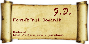 Fontányi Dominik névjegykártya